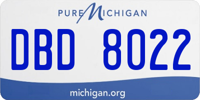 MI license plate DBD8022