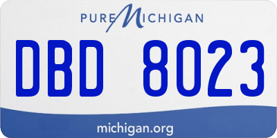 MI license plate DBD8023