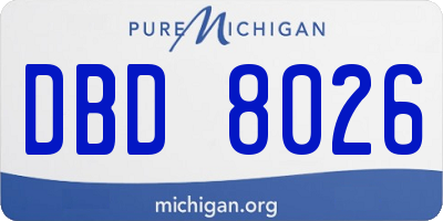 MI license plate DBD8026