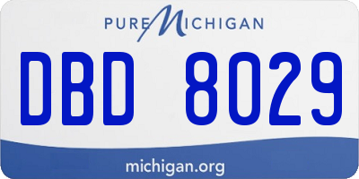 MI license plate DBD8029