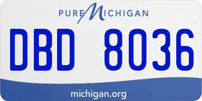 MI license plate DBD8036