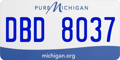 MI license plate DBD8037