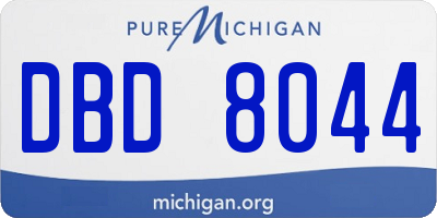 MI license plate DBD8044