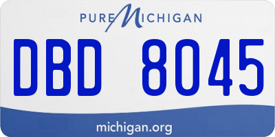 MI license plate DBD8045