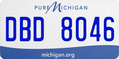 MI license plate DBD8046