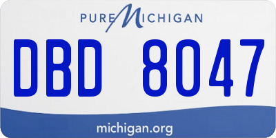 MI license plate DBD8047