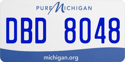 MI license plate DBD8048