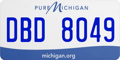 MI license plate DBD8049