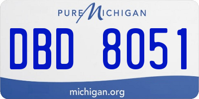 MI license plate DBD8051