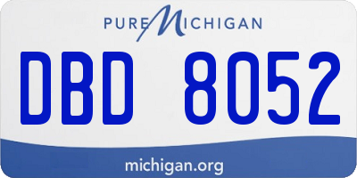 MI license plate DBD8052