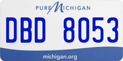 MI license plate DBD8053