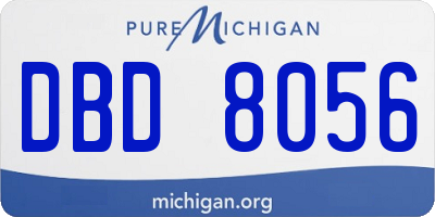 MI license plate DBD8056