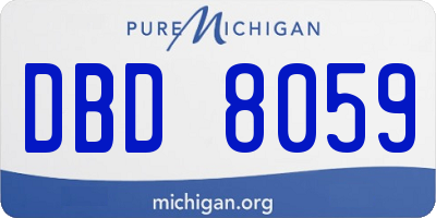 MI license plate DBD8059