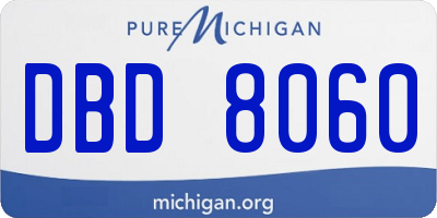 MI license plate DBD8060