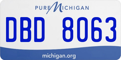 MI license plate DBD8063