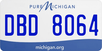 MI license plate DBD8064
