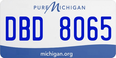 MI license plate DBD8065
