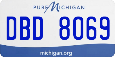 MI license plate DBD8069