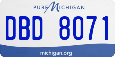 MI license plate DBD8071