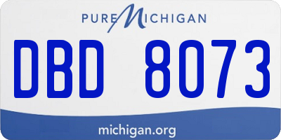 MI license plate DBD8073