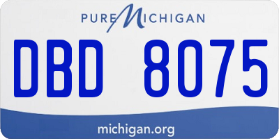 MI license plate DBD8075