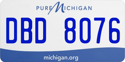 MI license plate DBD8076
