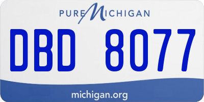 MI license plate DBD8077