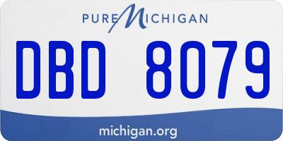 MI license plate DBD8079