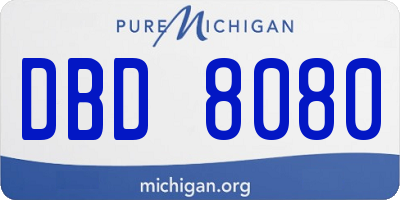 MI license plate DBD8080