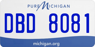 MI license plate DBD8081