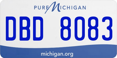 MI license plate DBD8083