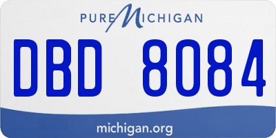 MI license plate DBD8084
