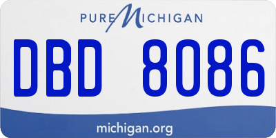 MI license plate DBD8086
