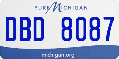 MI license plate DBD8087