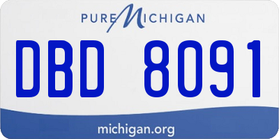 MI license plate DBD8091