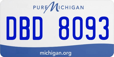 MI license plate DBD8093