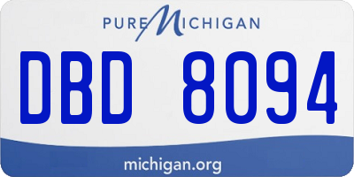 MI license plate DBD8094