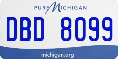 MI license plate DBD8099