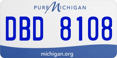 MI license plate DBD8108