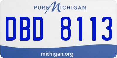 MI license plate DBD8113