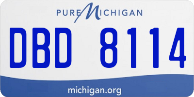 MI license plate DBD8114