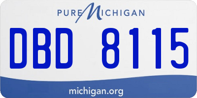 MI license plate DBD8115