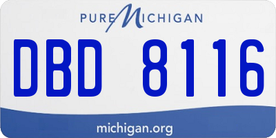 MI license plate DBD8116
