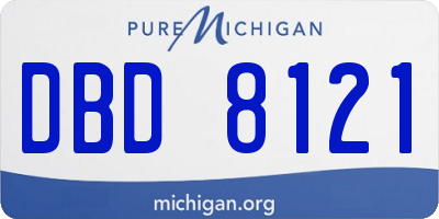 MI license plate DBD8121