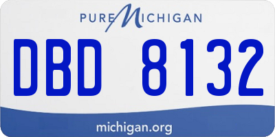 MI license plate DBD8132