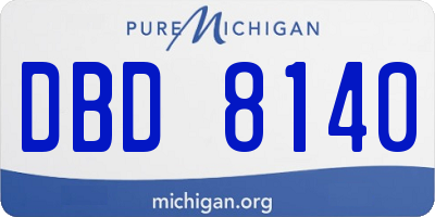 MI license plate DBD8140