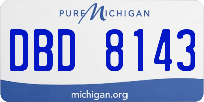 MI license plate DBD8143