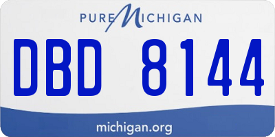MI license plate DBD8144