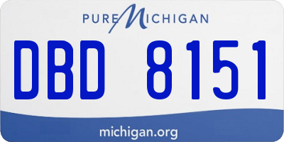 MI license plate DBD8151