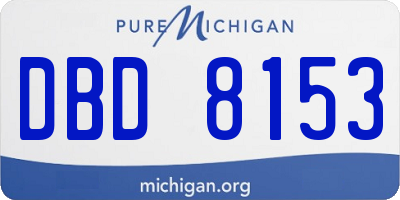 MI license plate DBD8153